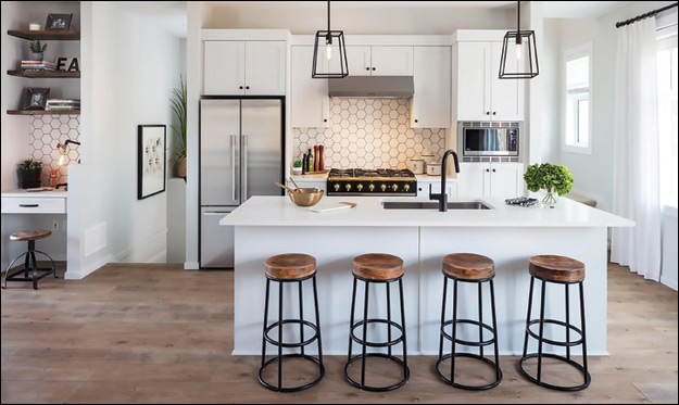 This 1,491-sq ft. Attached Production Home by award finalist Park Ridge Homes makes the most of its floorplan by incorporating an open-concept kitchen and an island.